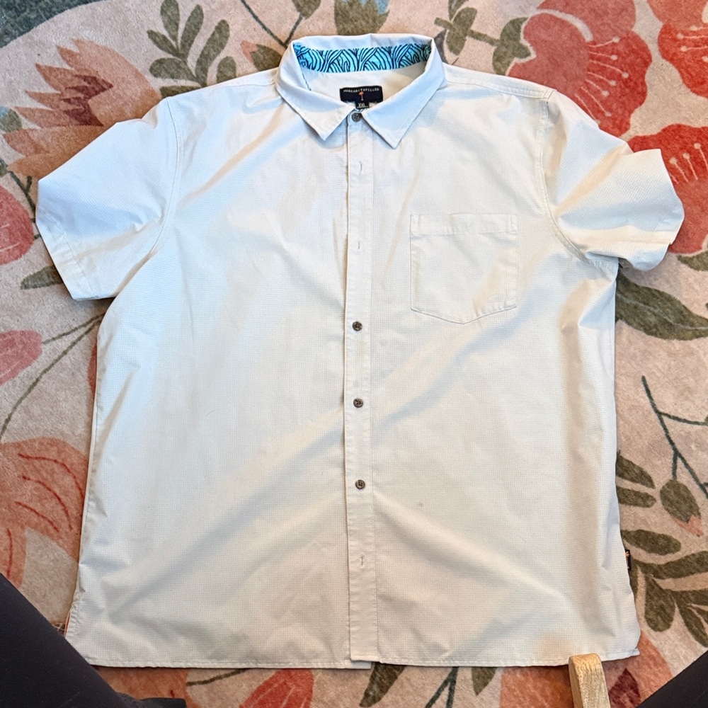 Margaritaville Men's Light Tan Short Sleeve Shirt